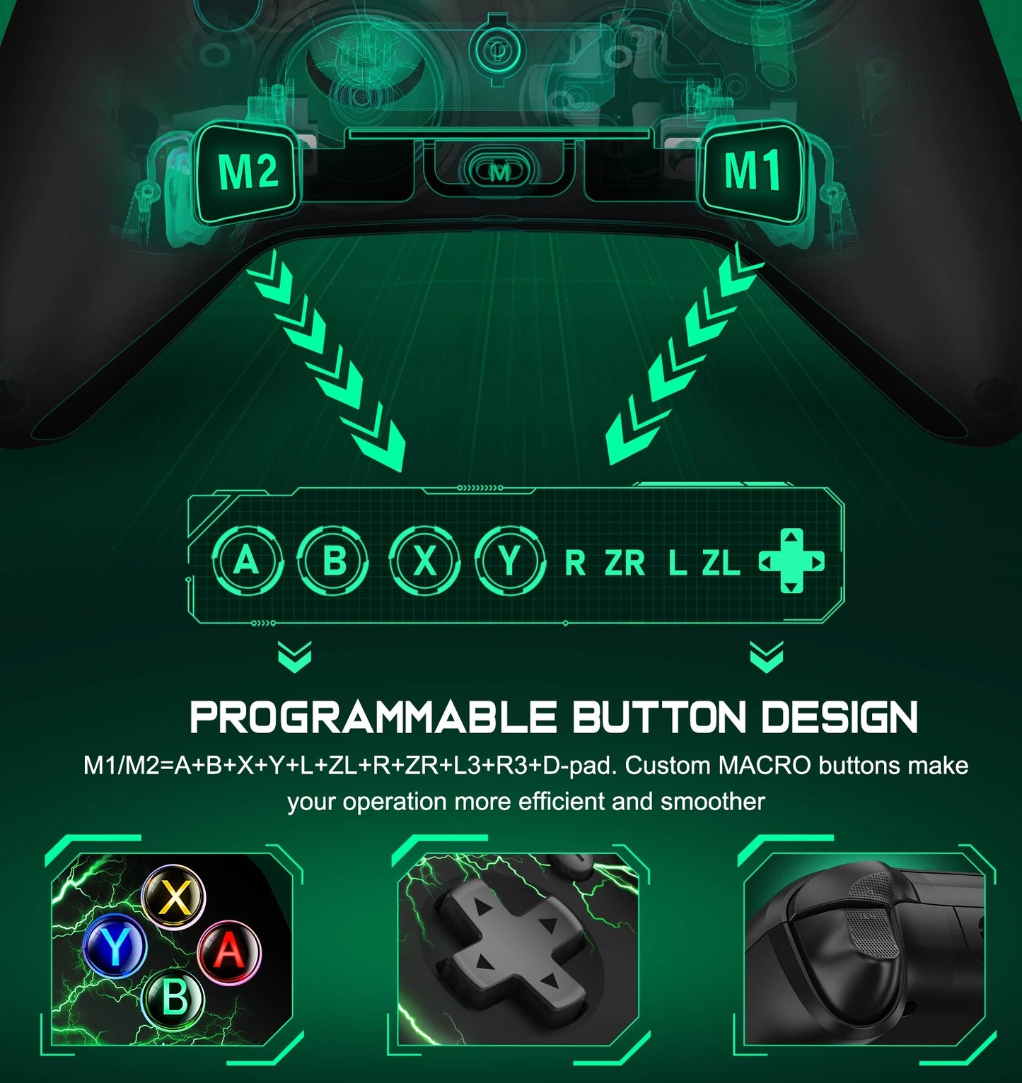 BEBONCOOL Wireless Gamepad for Nintendo Switch/Switch OLED/Switch Lite/Android/IOS Pro Wired Game Controller For PC