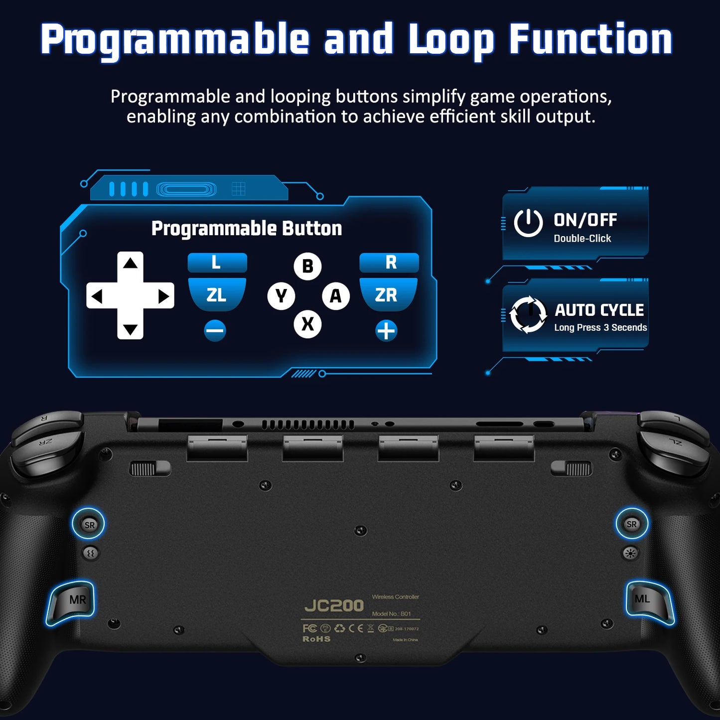 BEBONCOOL JC Series For Nintendo Switch RGB Controller