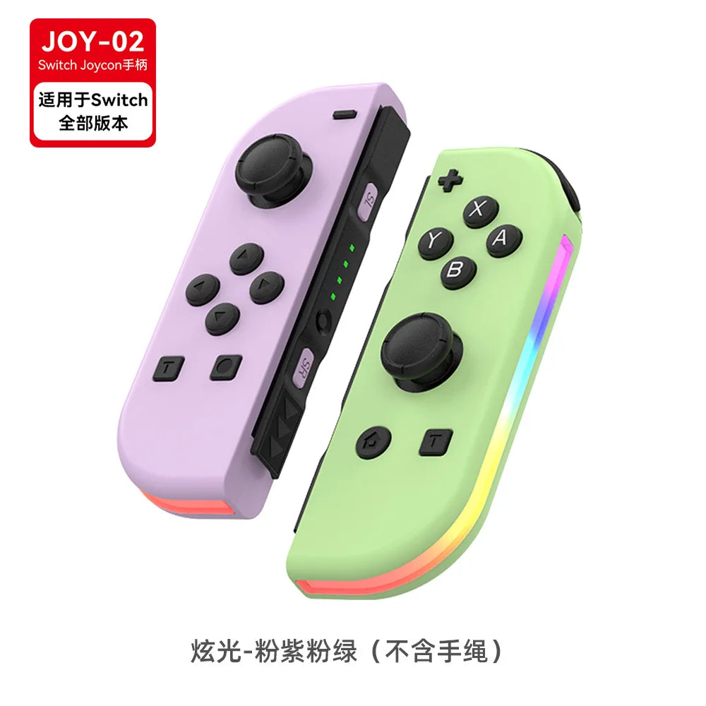 Joy 02 RGB LED 5.2 BT Switch L/R Joypad for Nintendo Switch/Lite/Oled Cons Joystick with Dual Vibration