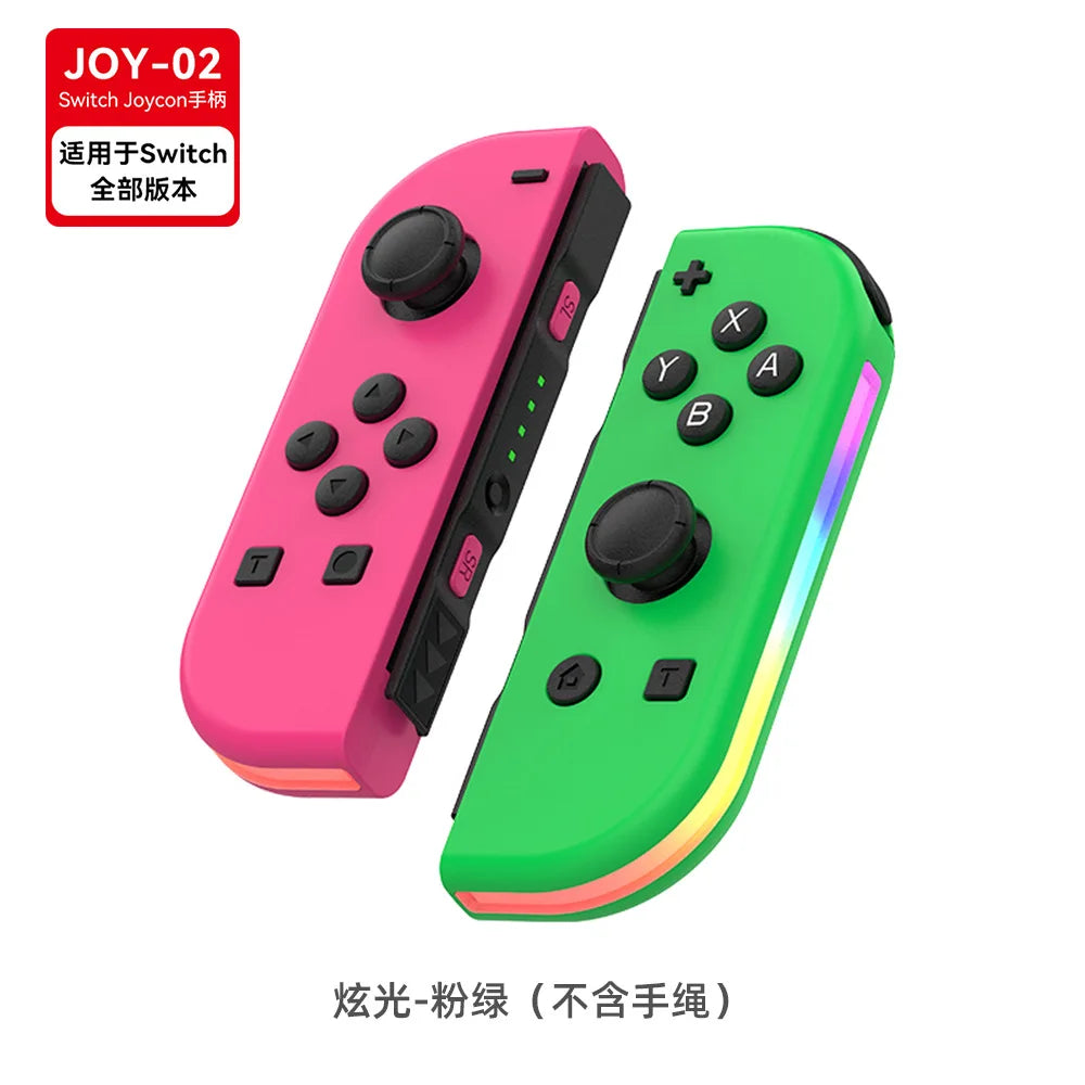 Joy 02 RGB LED 5.2 BT Switch L/R Joypad for Nintendo Switch/Lite/Oled Cons Joystick with Dual Vibration